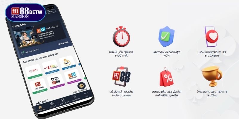 Tệp APK M88 an toàn, dung lượng thấp, phù hợp nhiều dòng điện thoại